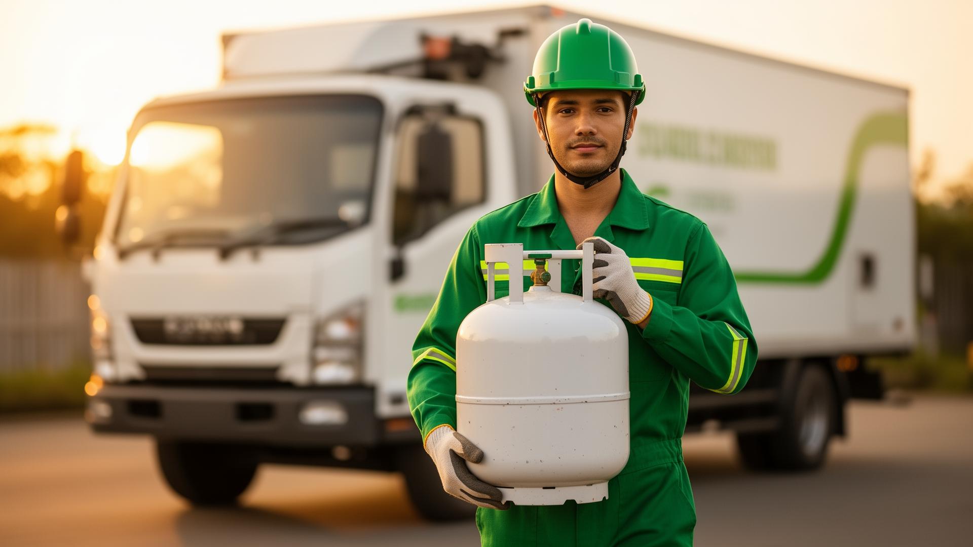 Equipe da Central Gás Marechal pronta para entrega